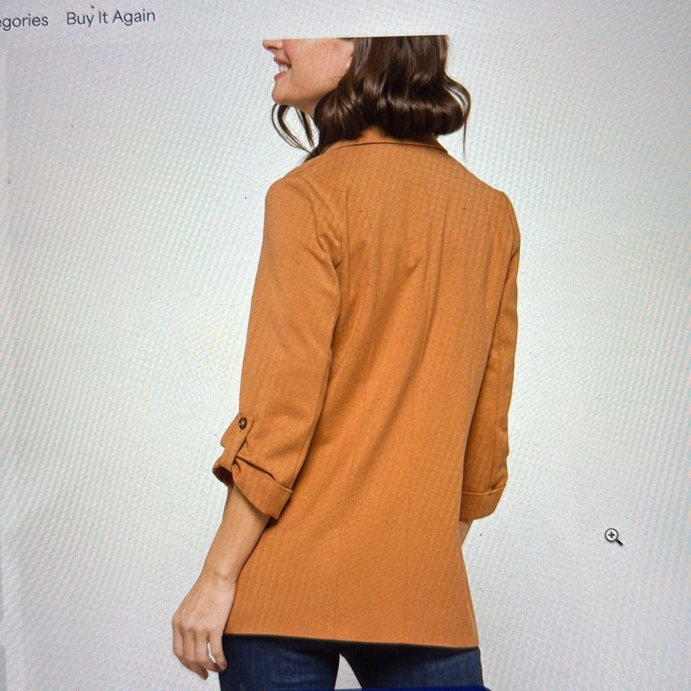 Skies Are Blue Brown Tailored Blazer with Notched Lapel - Picture 9 of 9